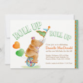 Rhino Elefant Aquarellbraun Babydusche Einladung (Vorderseite)