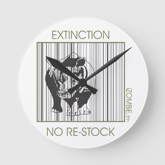 rhino EXTINCTION clock Runde Wanduhr (Vorderseite)