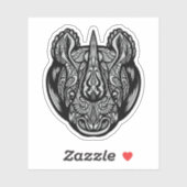 Rhino Face Ornamental Design Aufkleber (Blatt)