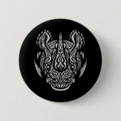 Rhino Face Ornamental Design Button (Vorderseite)