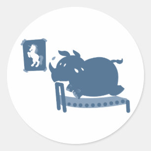 Rhino Fitness - Hintergrundfarbe auswählen Runder Aufkleber