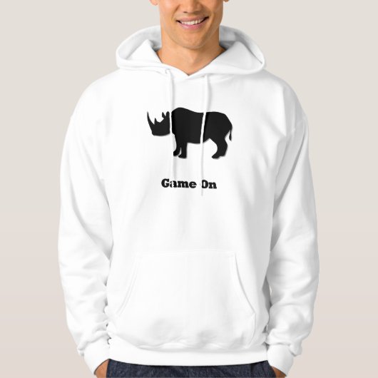 Rhino Game auf schwarz Hoodie (Vorderseite)