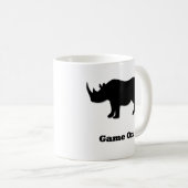 Rhino Game auf schwarz Kaffeetasse (VorderseiteRechts)