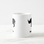 Rhino Game auf schwarz Kaffeetasse (Mittel)