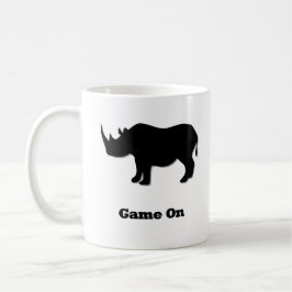 Rhino Game auf schwarz Kaffeetasse