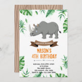 Rhino-Geburtstagsdusche Feiertagskarte (Vorne/Hinten)