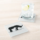 Rhino gerettet glasuntersetzer (Schrägansicht)