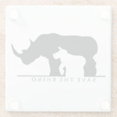Rhino gerettet glasuntersetzer (Rückseite)