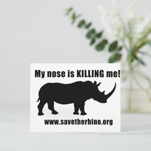 Rhino gerettet postkarte (Stehend Vorderseite)