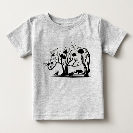 Rhino Gestern und Heute Baby T-shirt (Vorderseite)
