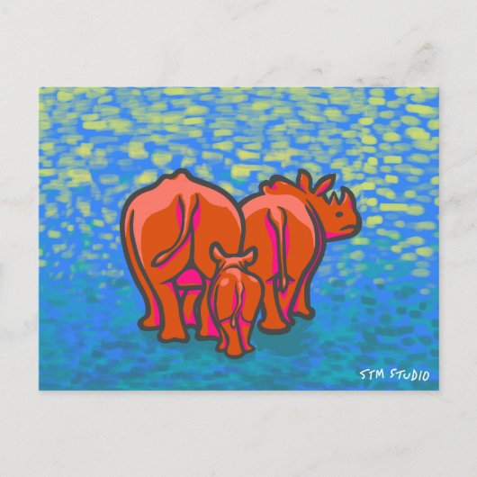 RHINO GRAFFITI ART Postkarte (Vorderseite)