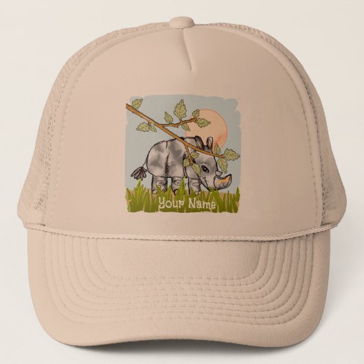 Rhino Hiding Truckerkappe (Vorderseite)