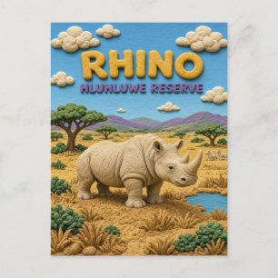 Rhino Hluhluwe Reservat Modern KlayKoo Postkarte