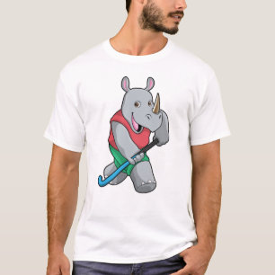 Rhino im Hockey mit Hockey-Schläger T-Shirt