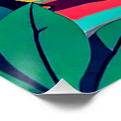 Rhino in Blattwerk Poster (Ecke)