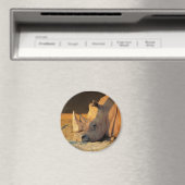 Rhino in Sunset Magnet (In Situ (Geschirrspüler))