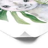 Rhino, Jungle Animals, Safari-Tiere, Palm-Blätter Fotodruck (Ecke)