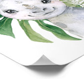 Rhino, Jungle Animals, Safari-Tiere, Palm-Blätter Poster (Ecke)