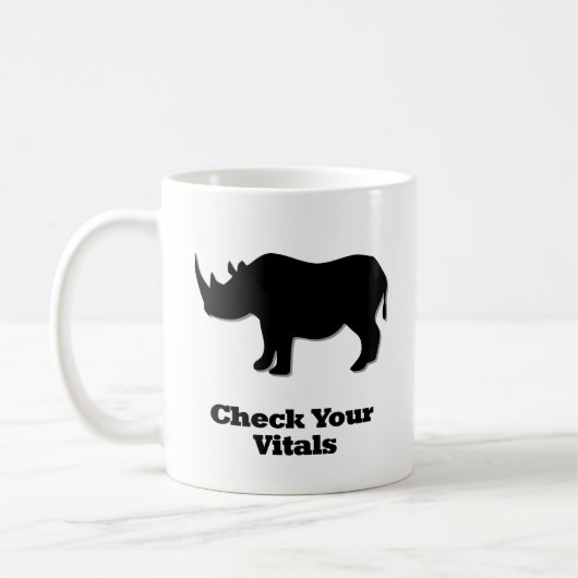Rhino Karo Ihre Vitale Kaffeetasse (Links)