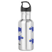 Rhino Kid Rhinoceros Wasserflasche mit Name (Rückseite)