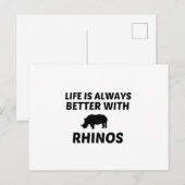 RHINO LIFE IST BESSER POSTKARTE (Vorne/Hinten)