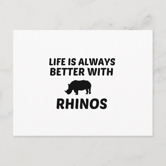 RHINO LIFE IST BESSER POSTKARTE (Vorderseite)