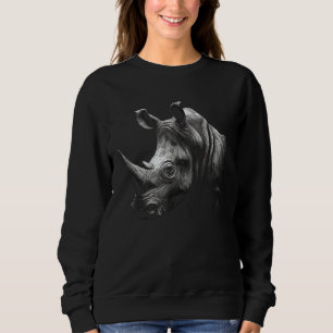 Rhino Lover Artwork Polygon Animal Motif Rhino Sweatshirt