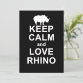 Rhino Lover Gift|Behaltend Ruhe und Liebe Rhino Dankeskarte (Stehend Vorderseite)