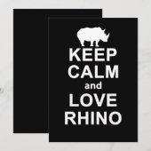 Rhino Lover Gift|Behaltend Ruhe und Liebe Rhino Dankeskarte (Vorne/Hinten)