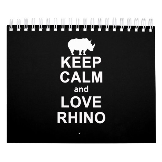 Rhino Lover Gift|Behaltend Ruhe und Liebe Rhino Kalender (Titelbild)