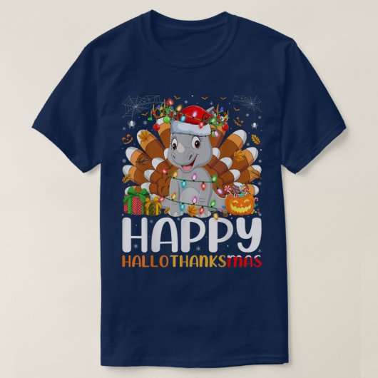 Rhino Lover Halloween Weihnachtsfest Halloween T-Shirt (Design vorne)