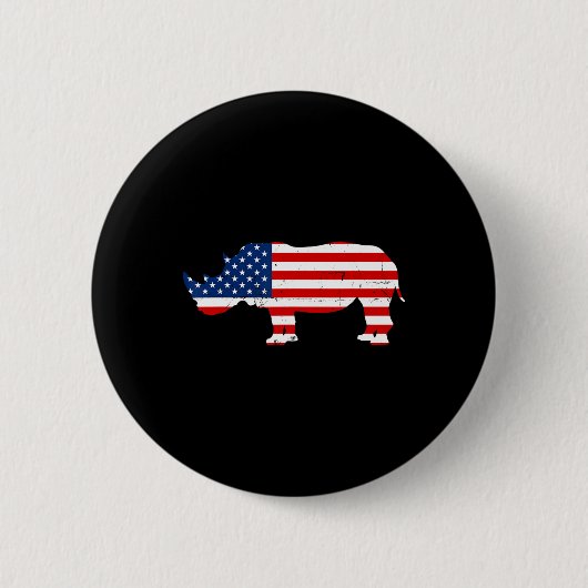 Rhino Lover Rhinoceros Horn-Safari Button (Vorderseite)