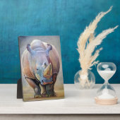 Rhino Lovers | Art Niedlich Rhino Portrait Print Fotoplatte (Seite)