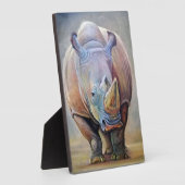 Rhino Lovers | Art Niedlich Rhino Portrait Print Fotoplatte (Seite)