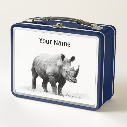 Rhino Lunch Box - Custom Safari Tin (Vorderseite)