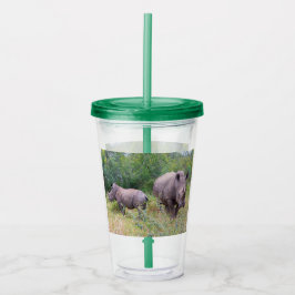 Rhino Mama und Baby tumbler Acryltrinkbecher