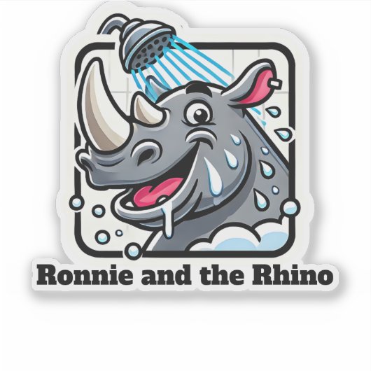 Rhino mit benutzerdefiniertem Text Aufkleber (Vorderseite)