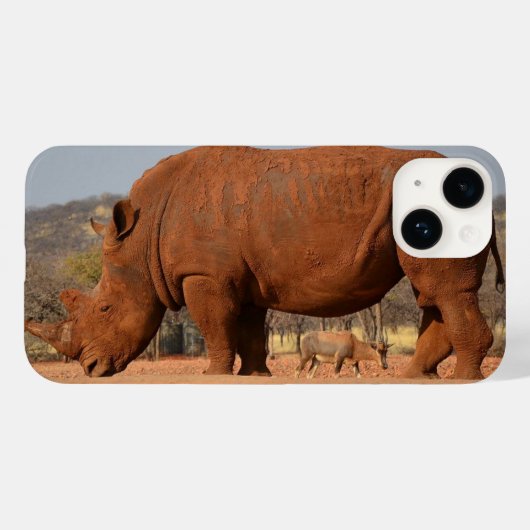 Rhino mit Schlamm auf dem Foto Case-Mate iPhone Hülle (Rückseite (Horizontal))