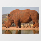 Rhino mit Schlamm auf dem Foto Fensteraufkleber (Blatt)