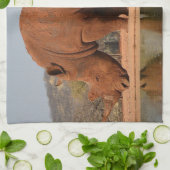 Rhino mit Schlamm auf dem Foto Geschirrtuch (Gefaltet)