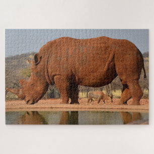 Rhino mit Schlamm auf der Haut Puzzle