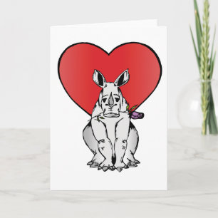 Rhino mit Valentinstag Herz Feiertagskarte