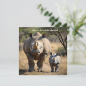 Rhino Mutter mit Kalb Einladung (Stehend Vorderseite)