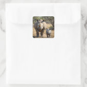 Rhino Mutter mit Kalb Quadratischer Aufkleber (Tasche)