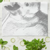 Rhino-Nashorn-Bleistift, der Skizze zeichnet Handtuch (Gefaltet)