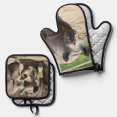 Rhino Ofenhandschuh & Topflappen-Set (Vorderseite/Rückseite)