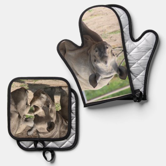 Rhino Ofenhandschuh & Topflappen-Set (Vorderseite/Rückseite)