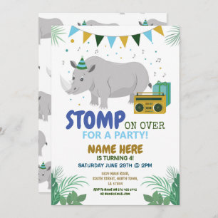 Rhino Party Kindergeburtstag Tiergenuss Einladung