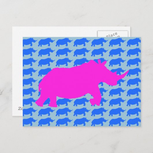 Rhino Pattern Art Postcard Postkarte (Vorne/Hinten)