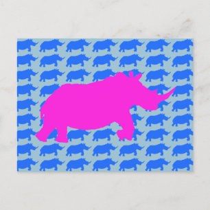 Rhino Pattern Art Postcard Postkarte